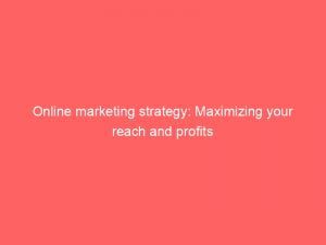 Online Marketing Strategy Maximizing Your Reach And Profits 149336