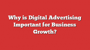 Why Is Digital Advertising Important For Business Growth?
